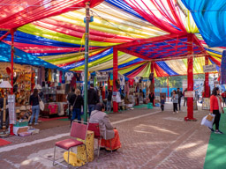 Color abounds at the Dilli Haat market.