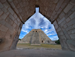 Uxmal - Pyramid of the Magician, West Facade