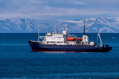 Polar Pioneer anchored at Kapp Lee